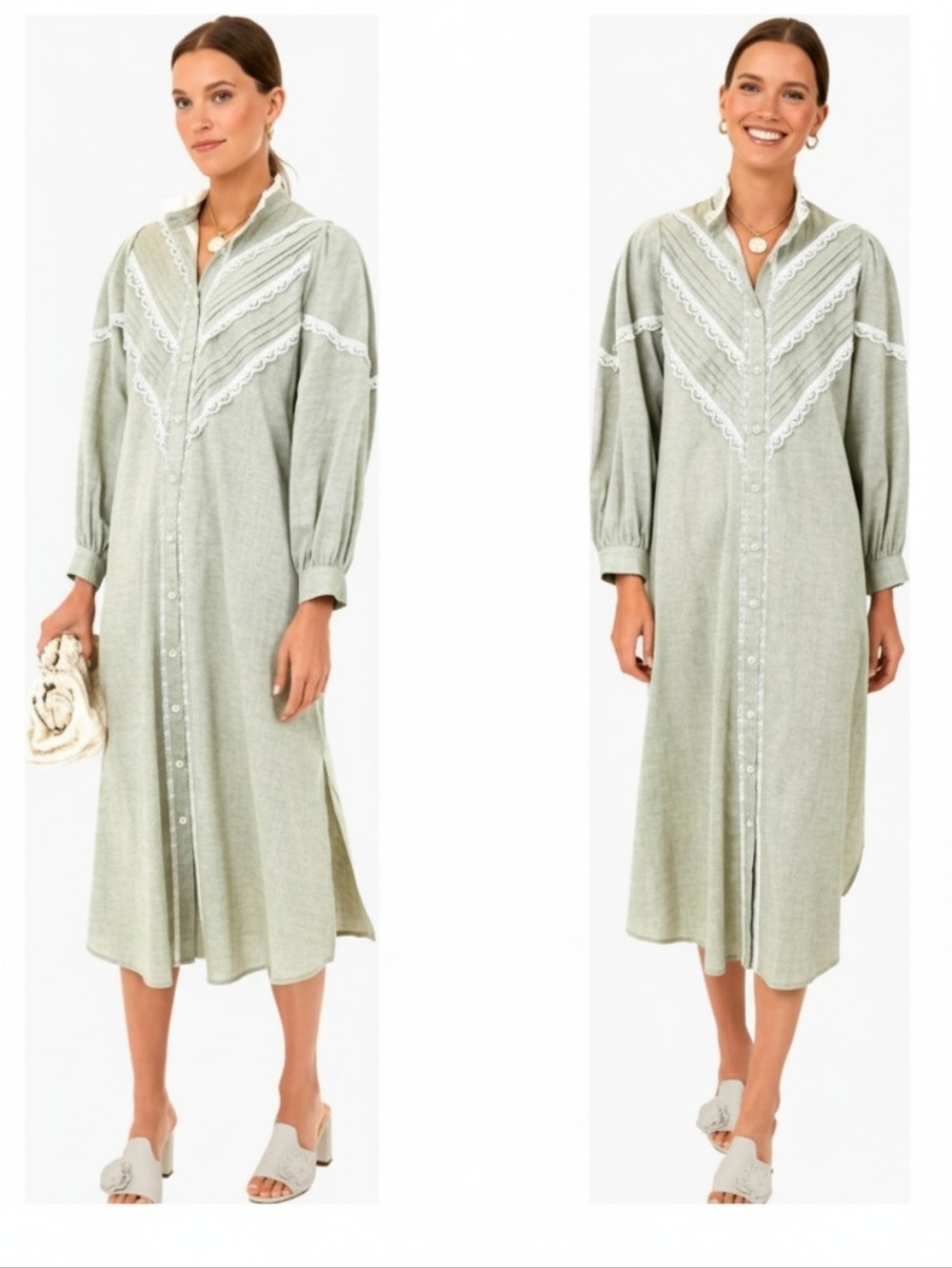 Tuckernuck Pomander Place Jolene Midi Dress Laurel Green Small